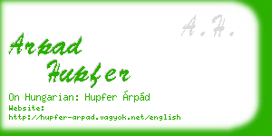 arpad hupfer business card